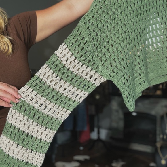 Green Striped Knit Top - Picture 2 of 2